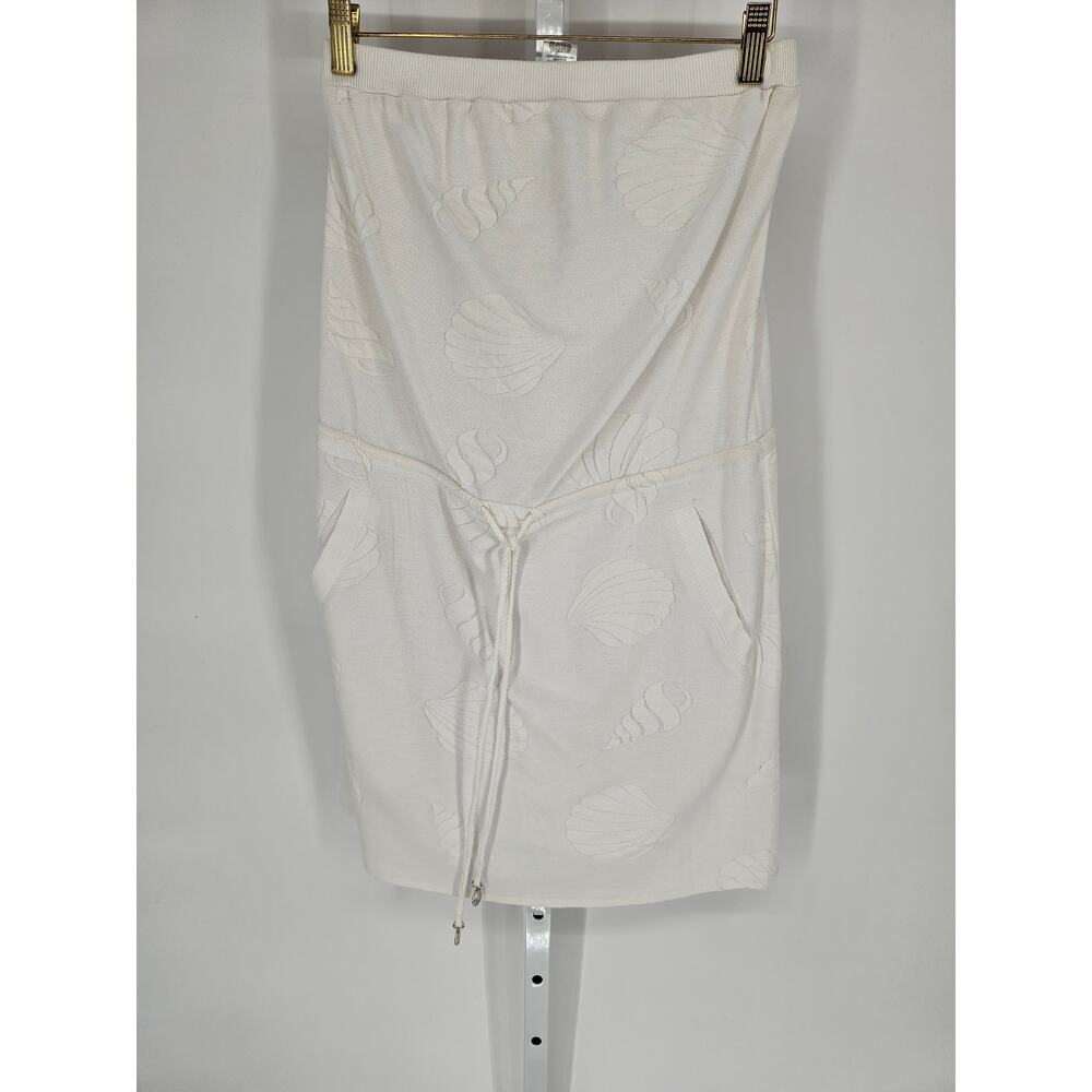 Wearabouts Women's White Sea Shells Cotton Blend Strapless Mini Dress Size S